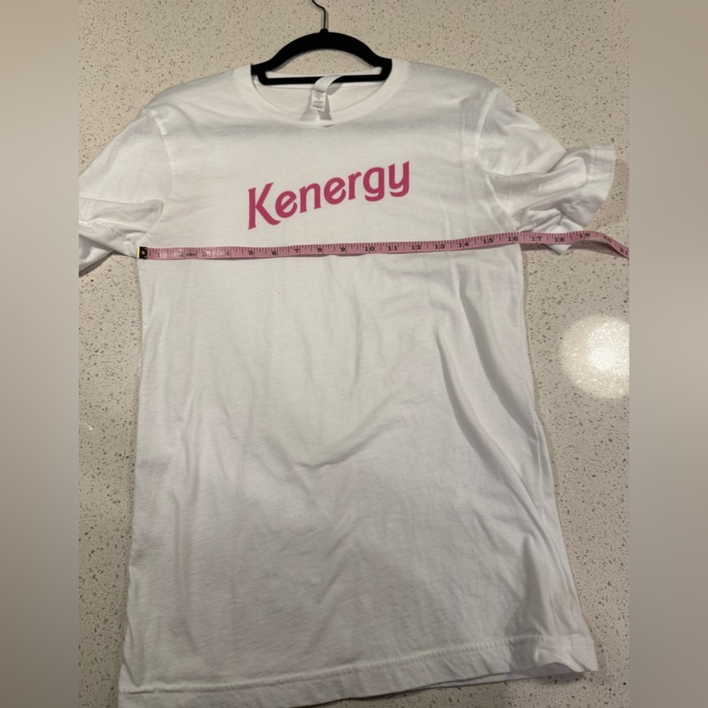 Barbie’s ‘Kenergy’ Adult Small White Pink Font Bella Canvas Shirt NWOT - Picture 8 of 9